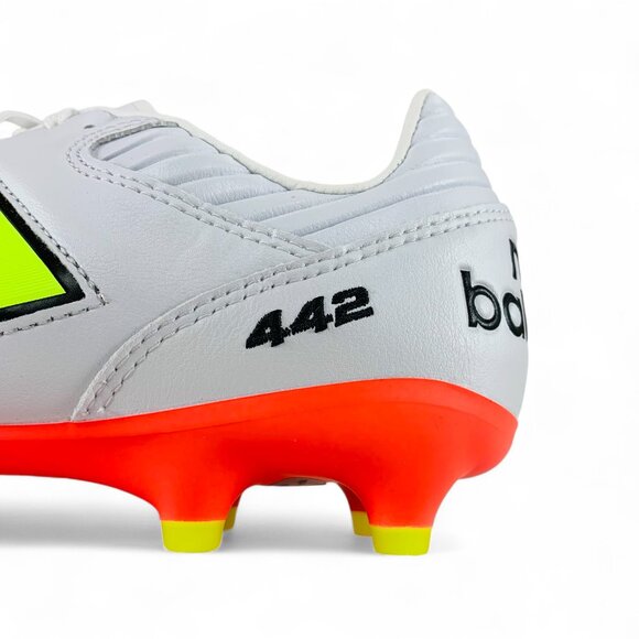 New Balance 442 Pro FG v2 Firm Ground White Men\'s Wide 2E Soccer Cleats MS41FMB2 main image 9